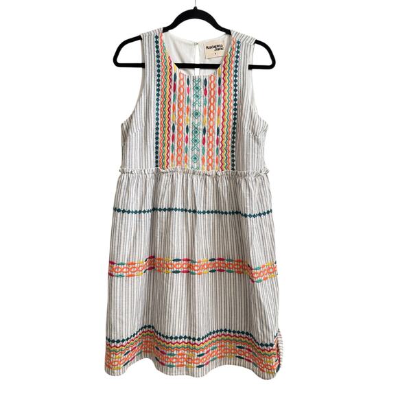 Savanna Jane Boho Sleeveless Embroidered Lined Dress Summer Spring S - Picture 7 of 12